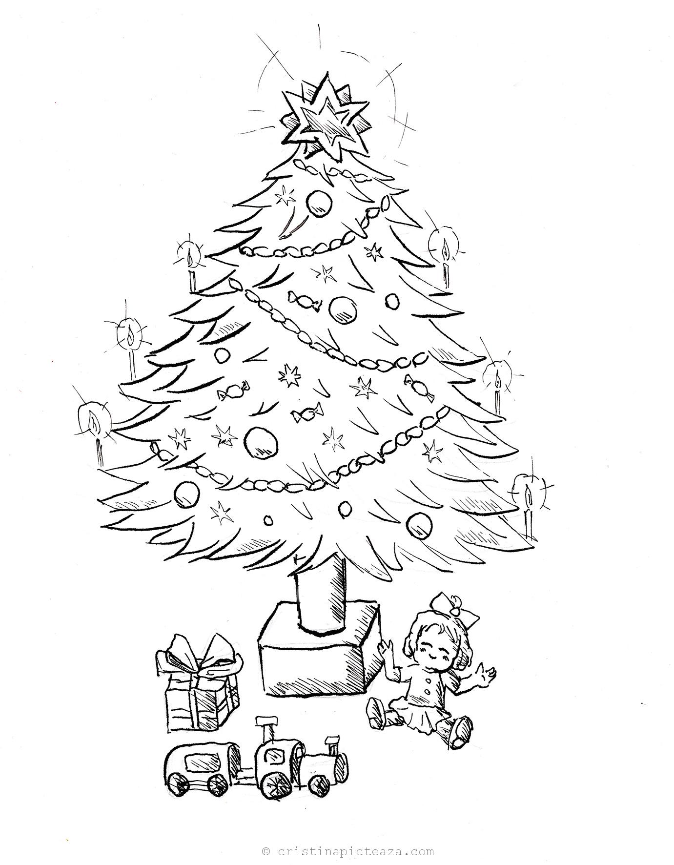 Christmas Tree Drawing How To Draw A Christmas Tree
