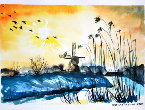 winter watercolor by Cristina-vivi Iordache
