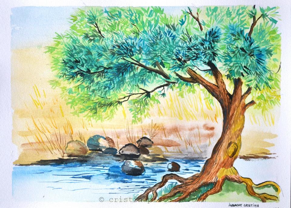 River Tree Easy Watercolor Drawing Painting Challenge 6 300 Watercolors Tips And Tricks - How To Paint A Tree With Watercolor Easy