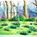 spring painting - Snowdrops watercolor landscape by Cristina-Vivi Iordache