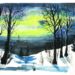 "Aurora borealis" northern lights watercolor