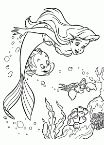Ariel planse de colorat cu printese