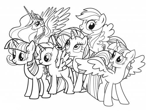 Planse de colorat cu ponei - my little pony coloring