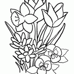 Desene de colorat cu flori si plante