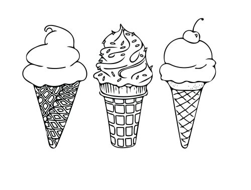Coloring Page of Ice Cream - Planse de colorat cu inghetata