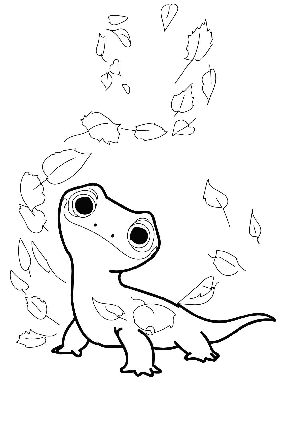 Bruni The Salamander Coloring Pages Frozen 2 Cristina Is Painting