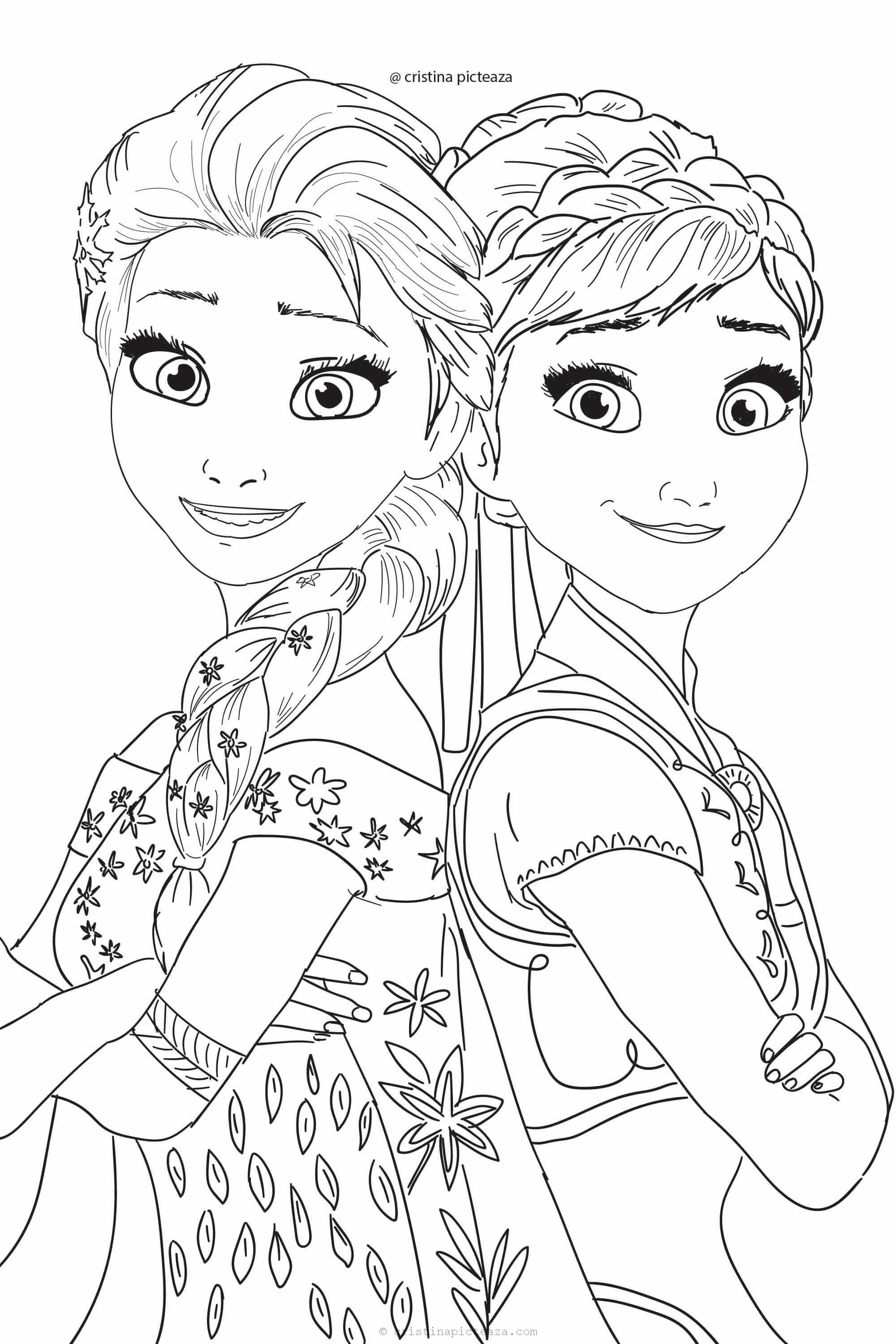 Frozen 2 Coloring Pages – Elsa and Anna coloring
