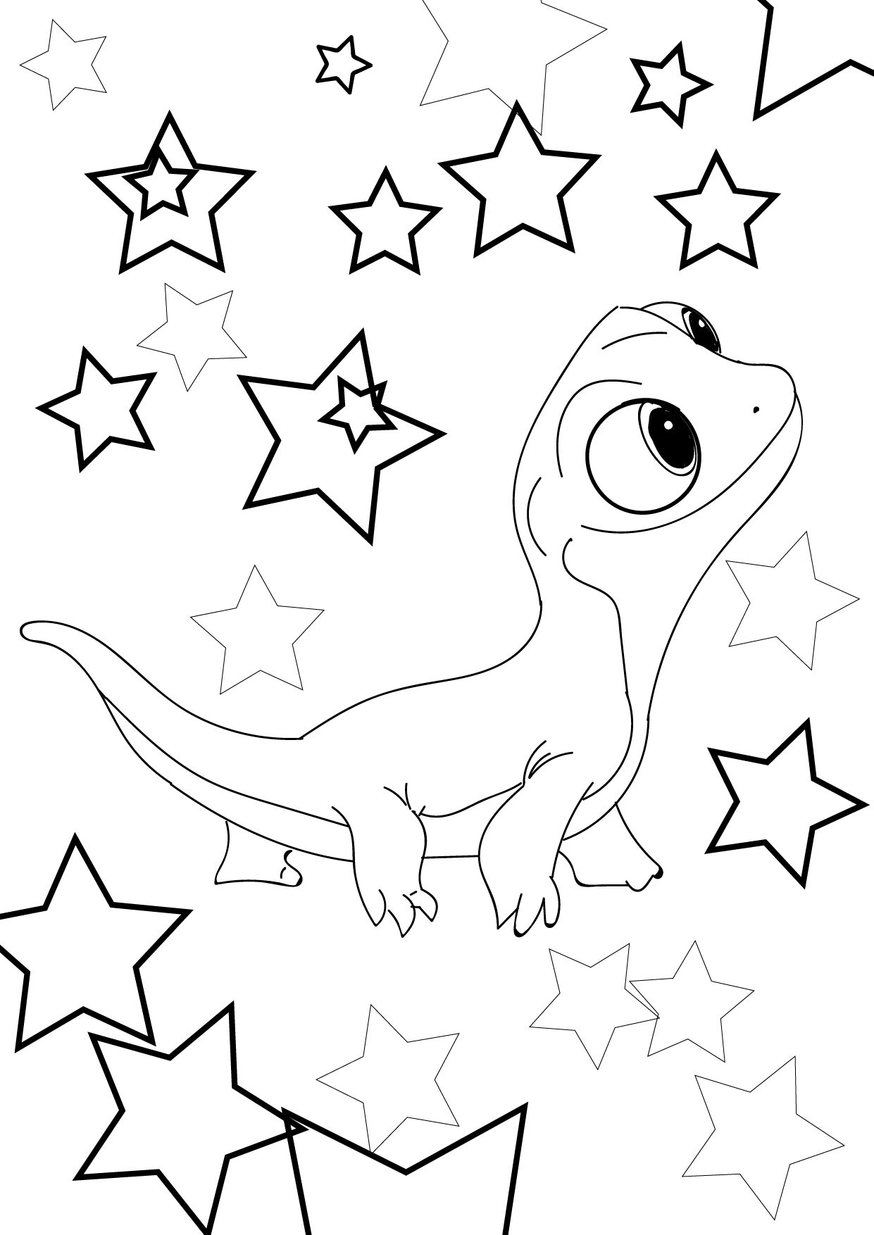 Bruni The Salamander Coloring Pages (Frozen 2) – Cristina is Painting