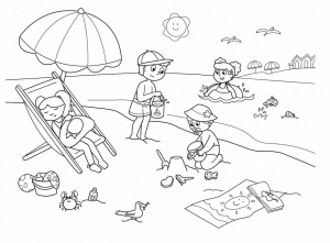 Beach coloring pages