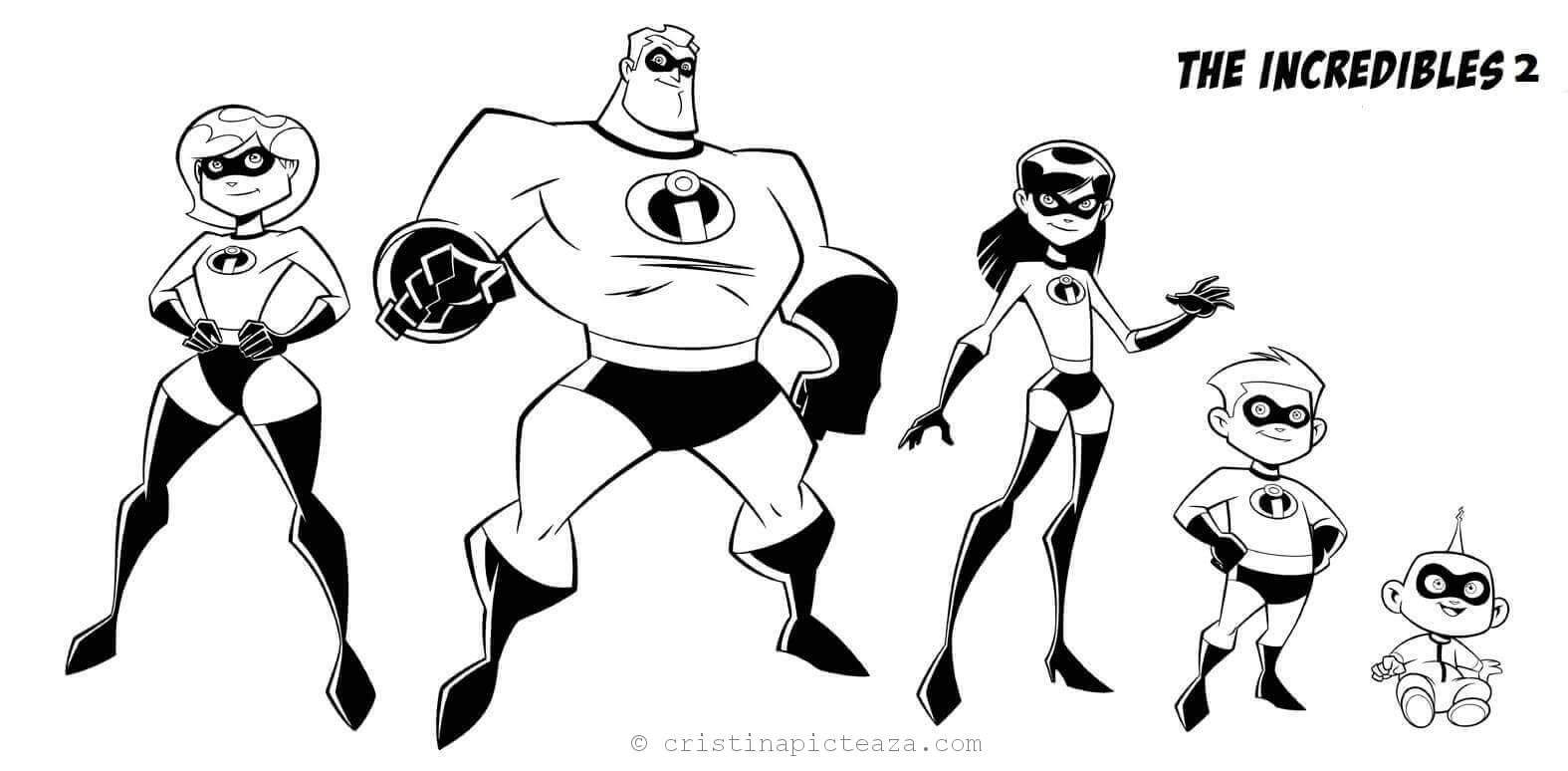 Incredibles 2 Coloring Pages - Drawing sheets for painting