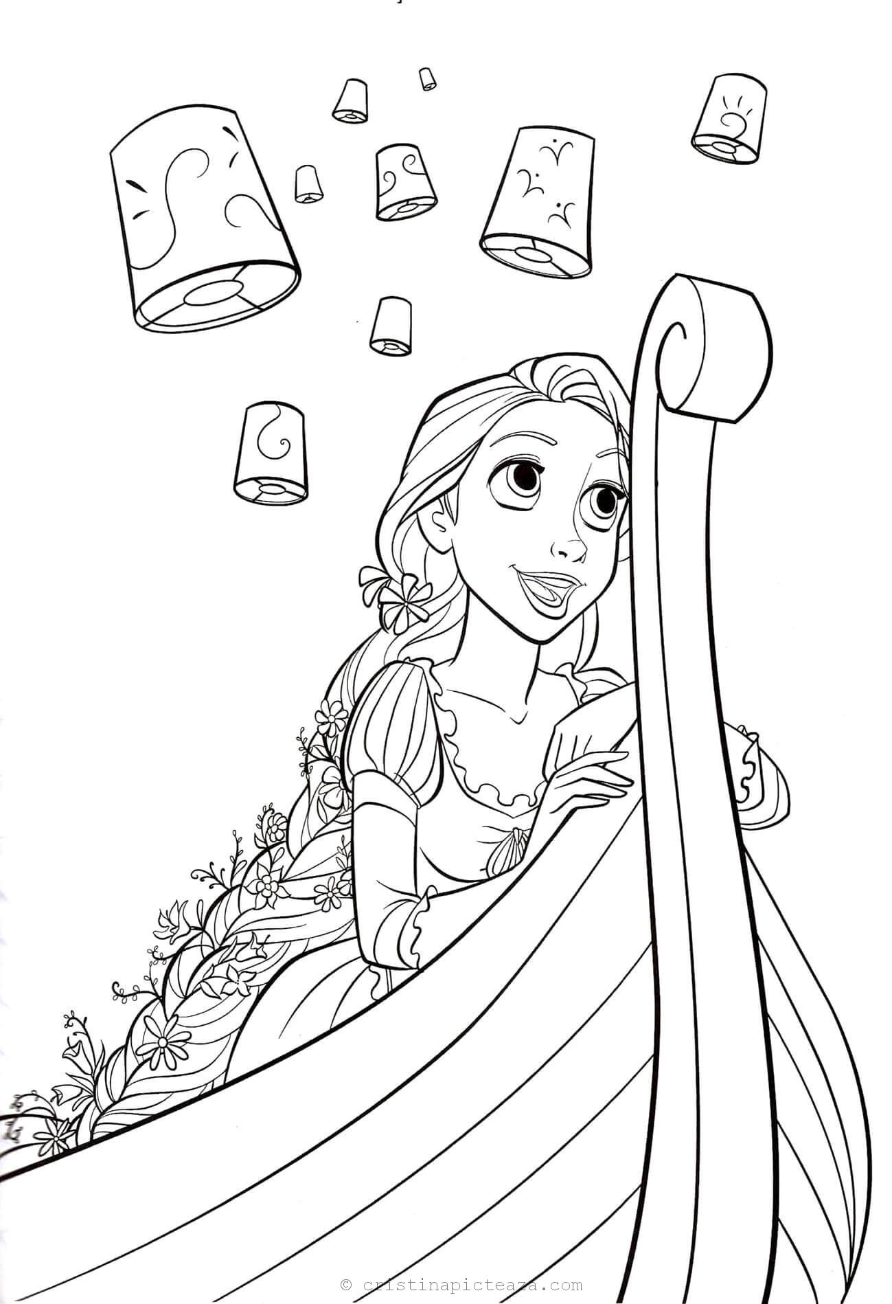 Tangled Coloring Pages - Rapunzel coloring sheets