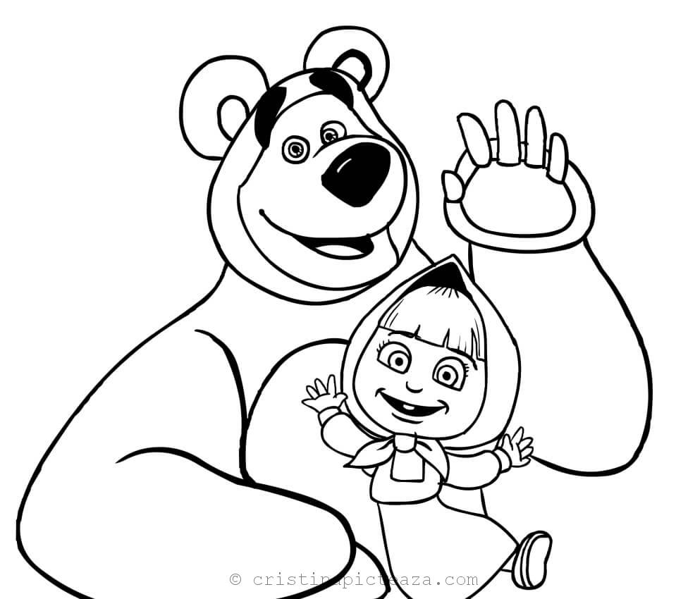 Masha Coloring Pages For Download Cristina Is Painting
