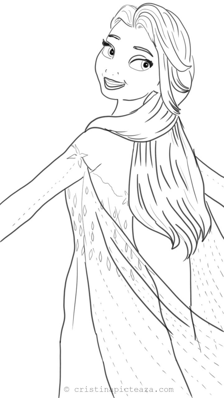 Download Coloring pages with Elsa in White dress - Frozen 2 ...