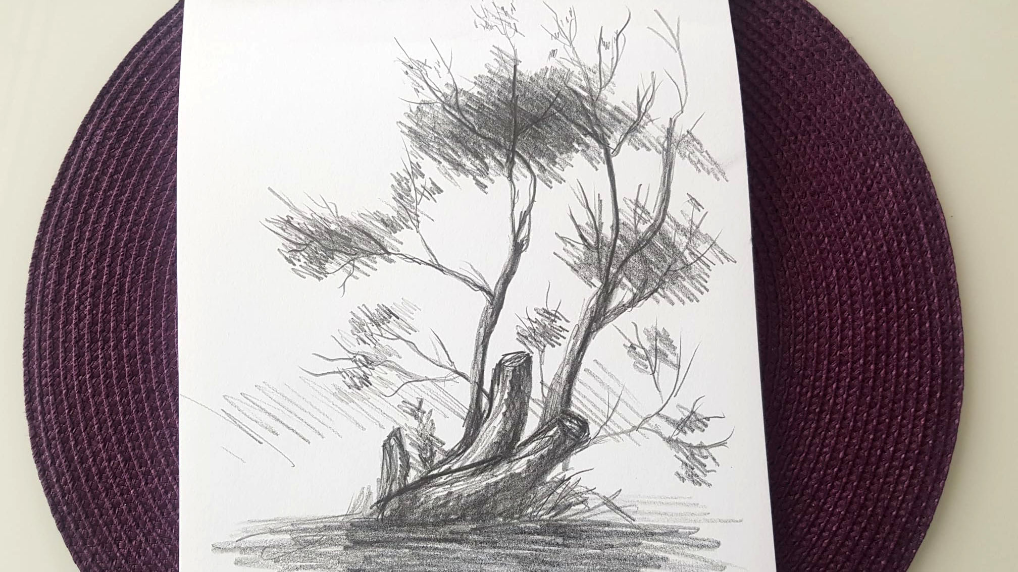 Desen in creion cu arbore - CristinaPicteaza